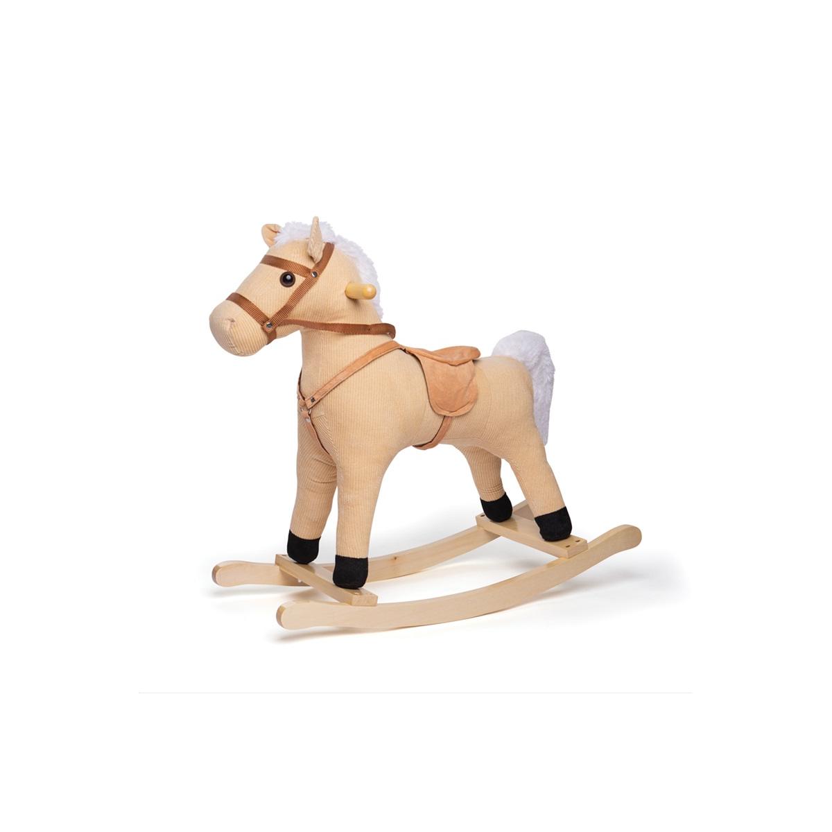 Bigjigs Toys Dřevěný houpací kůň béžový