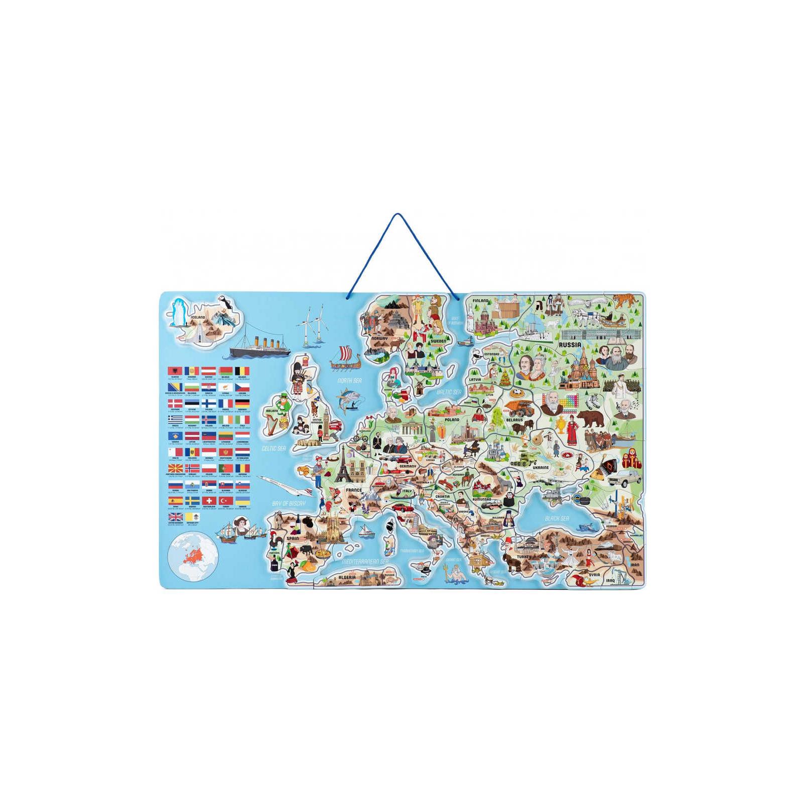 WOODY DŘEVO Hra mapa Evropy 3v1 naučné puzzle skládačka 75x45cm AJ