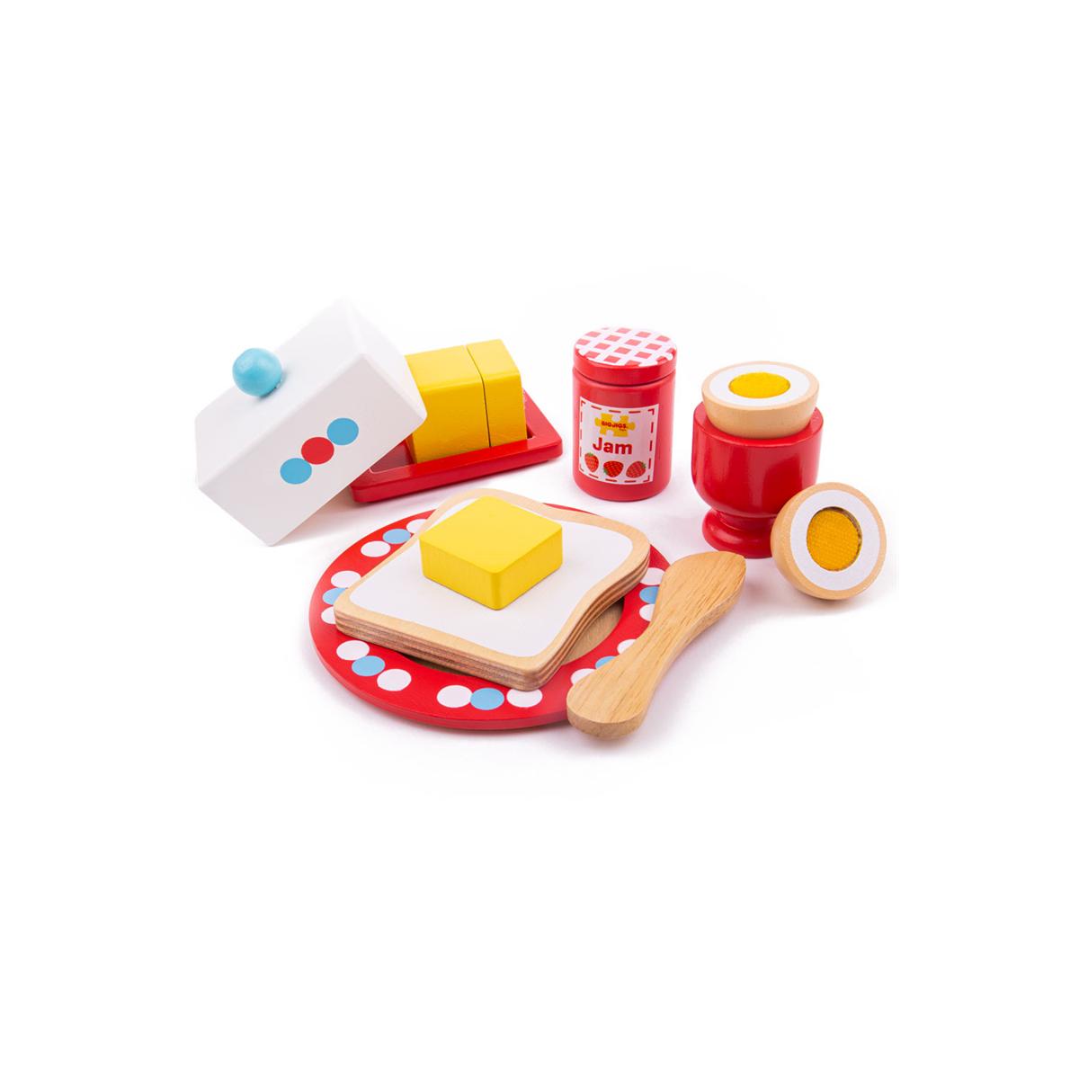 Bigjigs Toys- Dřevěné hračky - Set snídaně