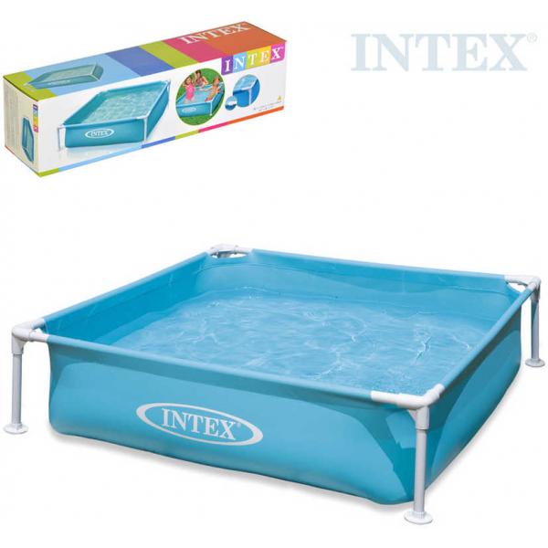 INTEX Baby bazén dětský čtvercový s rámem 122x30cm nadzemní samonosný 57173