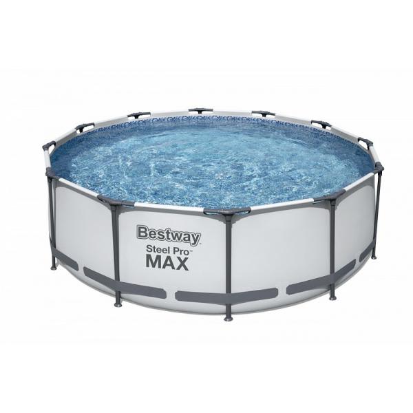 Nadzemní bazén kulatý Steel Pro MAX, kartušová filtrace, schůdky, průměr 3,66m, výška 1m