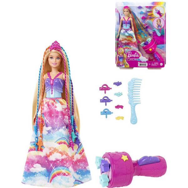 MATTEL BRB Panenka Barbie princezna s barevnými vlasy s nástrojem a doplňky