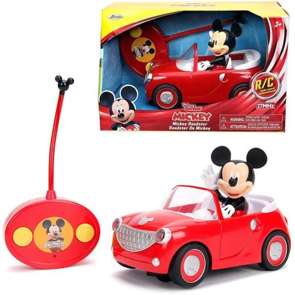 JADA RC Auto Roadster s myšákem Mickey Mouse na vysílačku 2,4GHz na baterie