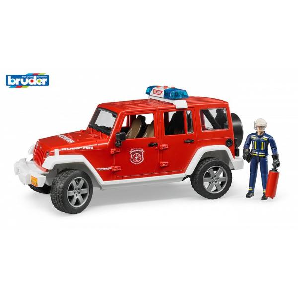 Záchranná auta - požární Jeep Wrangler s hasičem