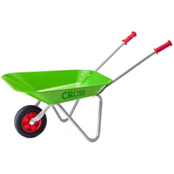 CROSS Dětské kolečko plechové (kolečka) zelené kovové na písek