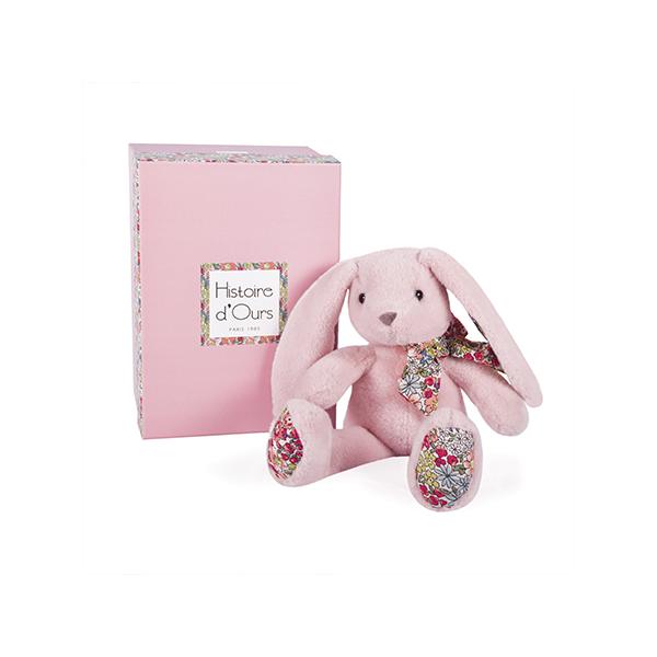 Doudou Histoire d´Ours Plyšový kamarád růžový králíček 25 cm