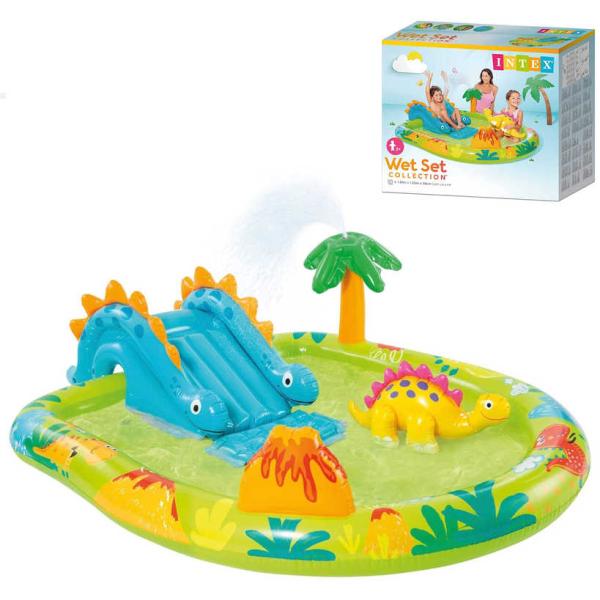 INTEX Nafukovací hrací centrum Dinosaurus bazének se skluzavkou 57166