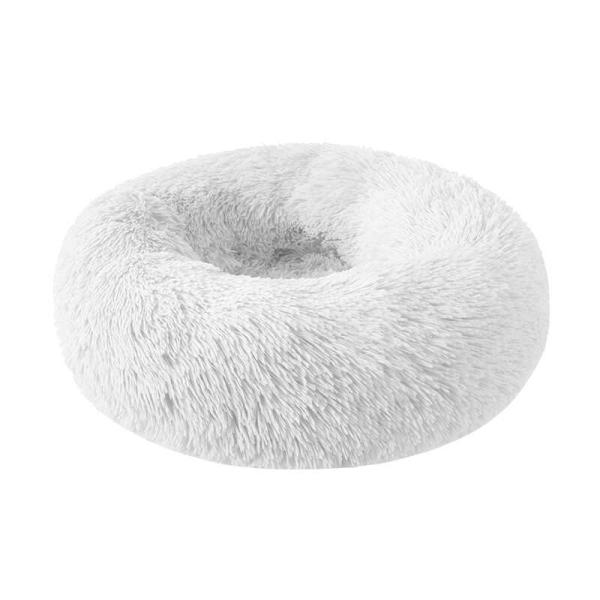 Bílý fluffy pelíšek - 76x76x14 cm