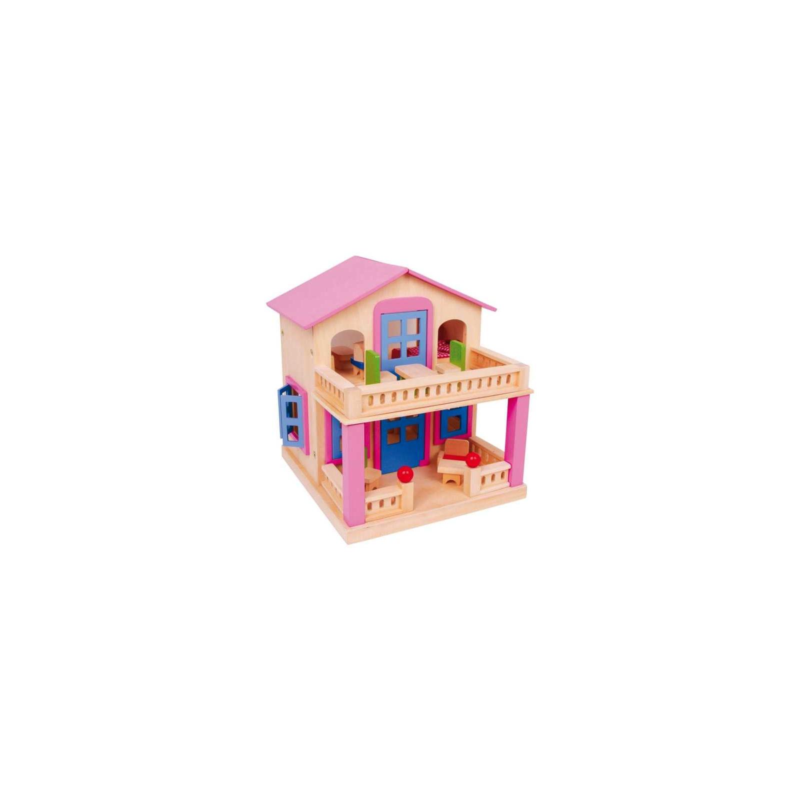 Small Foot Růžový domeček pro panenky s terasou Clara